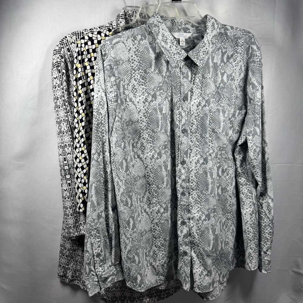 Women's Lot of 3 Dress Tops Stretchy Patterned Size XL - Picture 2 of 12